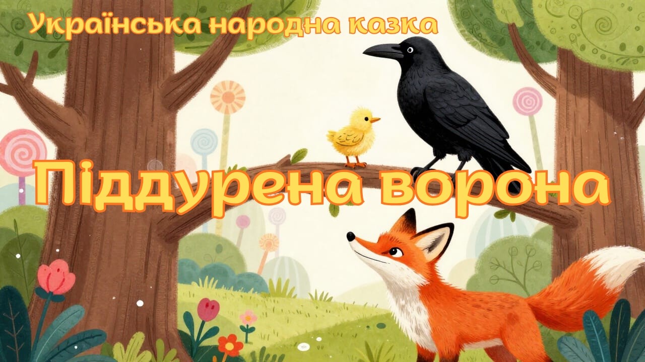 Піддурена ворона 🐦‍⬛🦊| Українська народна казка для дітей 💛💙📖| 🎤🎶Аудіоказка перед сном 🌙