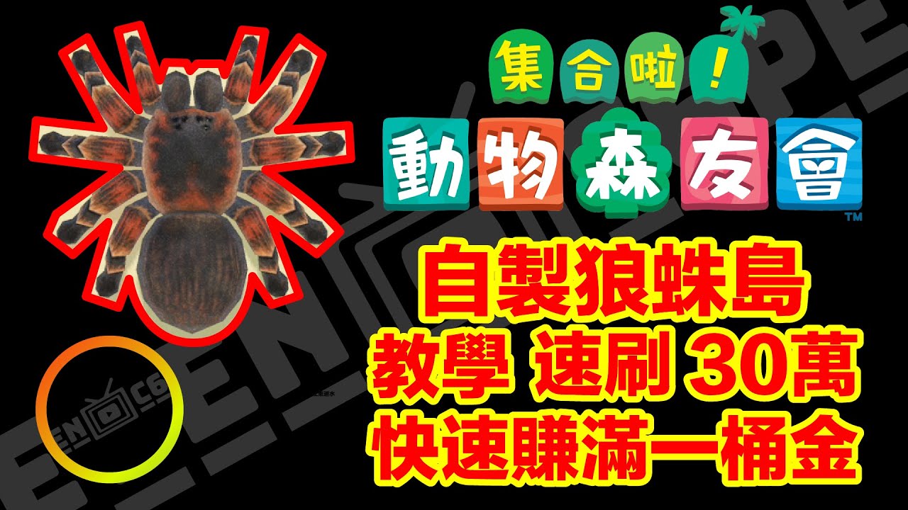 『Seven TV C6per』『集合啦！動物森友會』自製狼蛛島 | 快速抓狼蛛 |快速賺錢法 | 快速賺滿一桶金