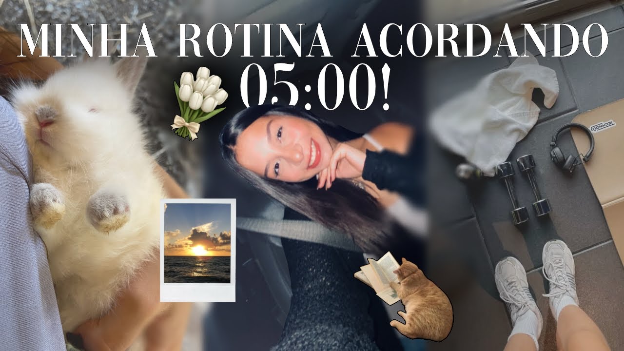Minha rotina acordando 05:00 da manhã! 🐰🥗💪🏻- Alimentação, treino, escola agrícola, skincare…