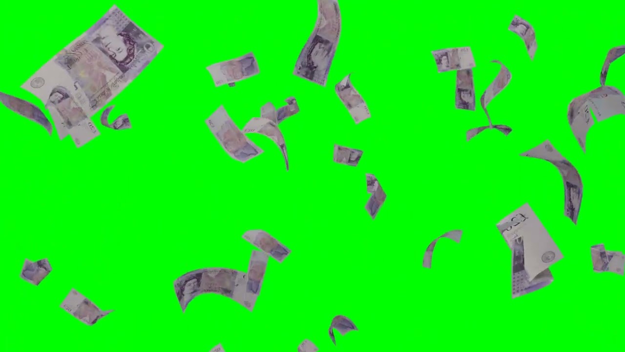 Pound falling / white background / black background / green screen