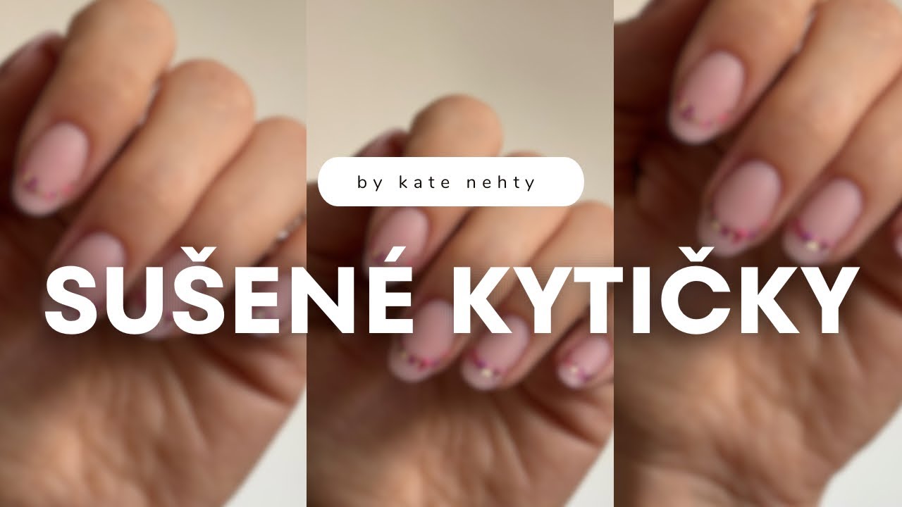 Design se sušenými květy 🌼 | prodloužení nehtů na šablony, modeláž tvrdým gelem 💅🏻| Kate nehty