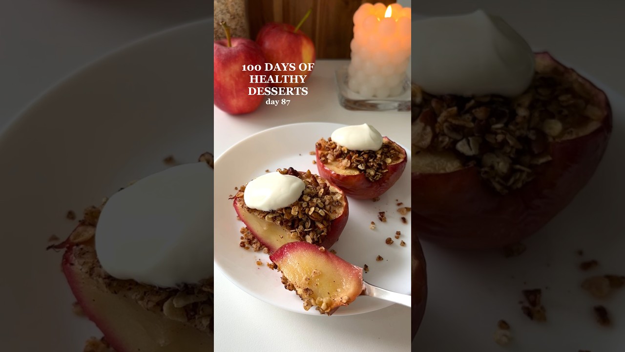 100 DAYS OF HEALTHY DESSERTS-Day 87: Baked Apples🤩 #healthyrecipes #healthydessert
