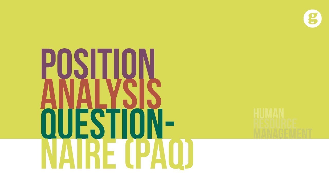 Position Analysis Questionnaire (PAQ)