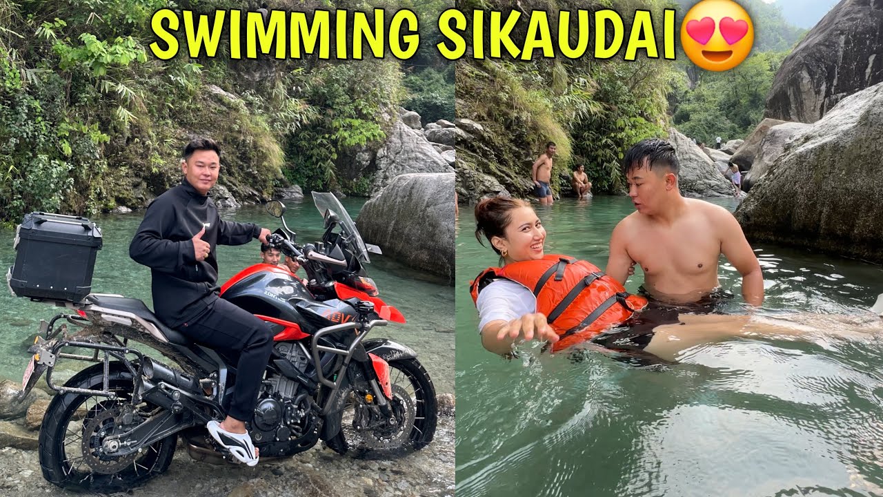 ALISHA LAI SWIMMING SIKAUDAI😍 SISNERI MA / REDBULL DIRT BIKE ONE PIECE ? / @alishakhadgi9769