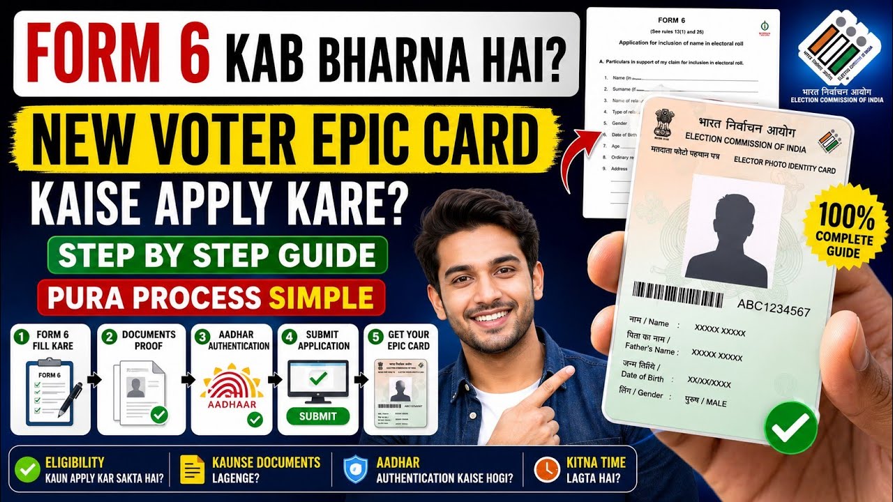 Form 6 Kab Bharna Hai? | New Voter EPIC Card Kaise Apply Kare? | Step by Step complete process