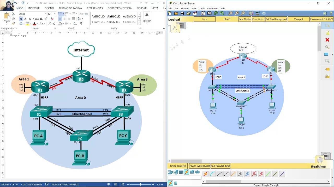 Scaling Networks 6.0 - Skills Assessment (OSPF) – Student Training Exam