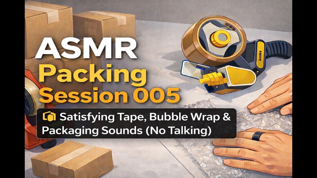 ASMR Packing Session 005 📦 Satisfying Tape & Box Sounds (No Talking)
