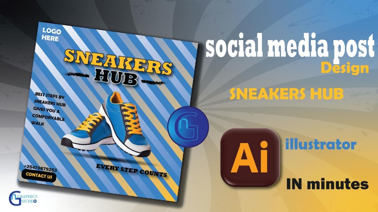 Create a Professional Sneakers Social Media Post in Illustrator (Beginner Friendly)