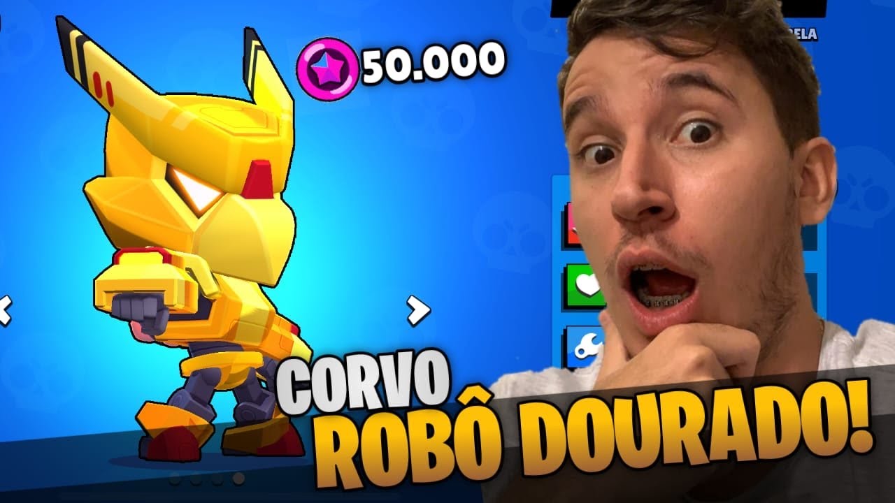 CONSEGUI MINHA PRIMEIRA SKIN DOURADA!! 50.000 PONTOS ESTELARES! BRAWL STARS