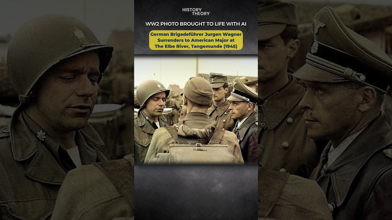 WW2 Photo Brought to Life: German General Surrenders To American Sergeant At The Elbe River