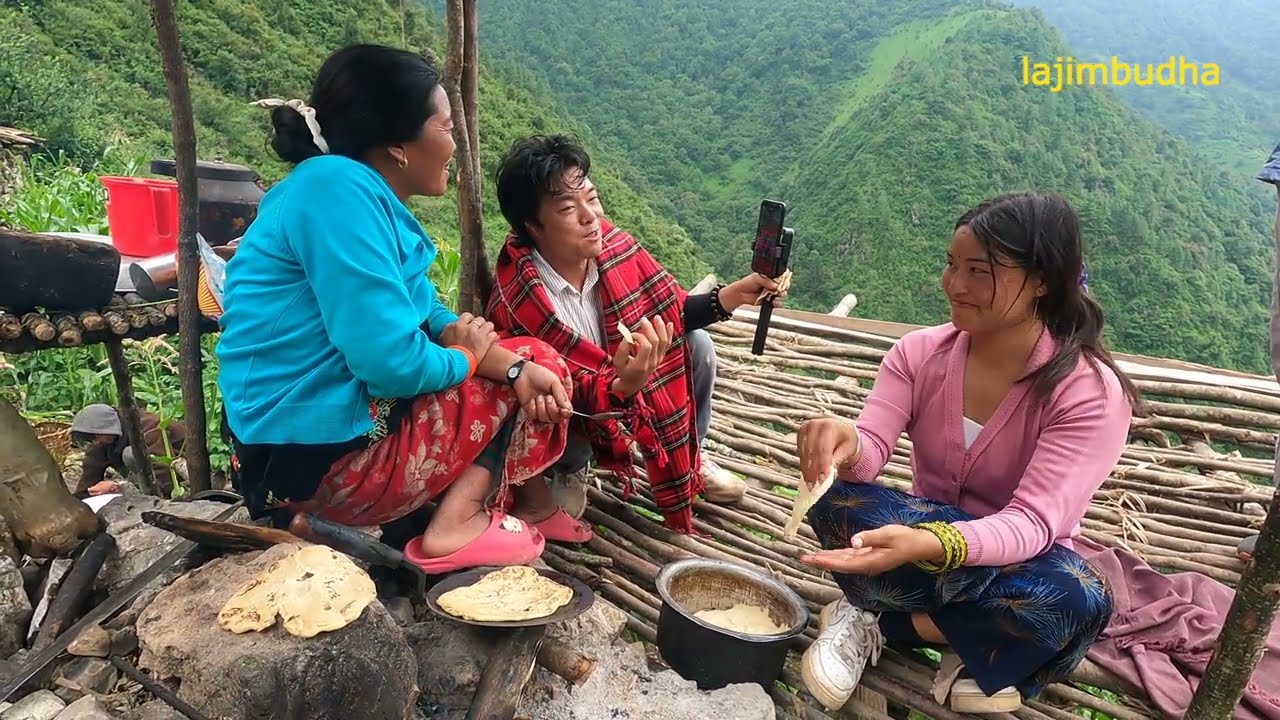 cooking bread and organic vegetable || lajimbudha ||