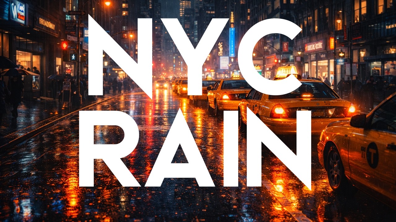 Rainy Walk in New York - Ambient Focus Music