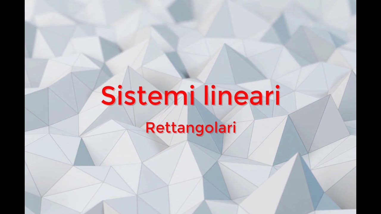 8.11 Sistemi lineari rettangolari
