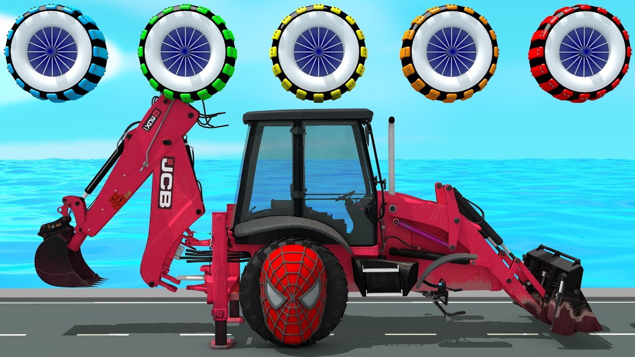 Correctly Correctly Guess The 5 JCB Tractor Excavator broken down Wheel Slide Game Truck #6