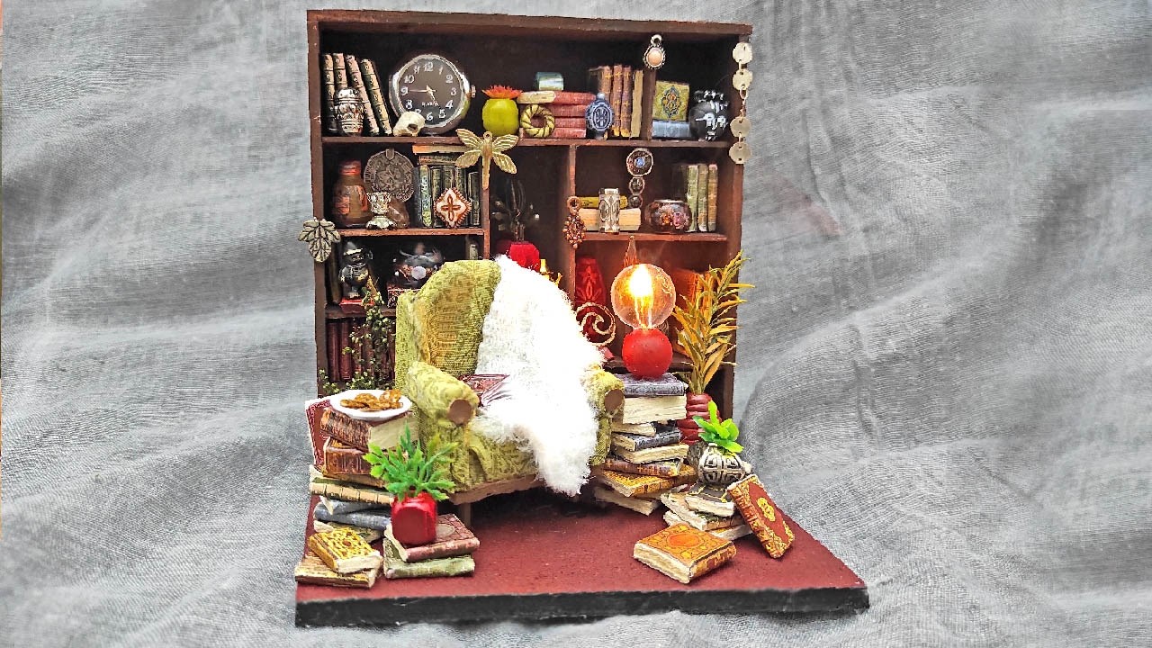 COZY LIBRARY 📚 | DIY MINIATURE DIORAMA SET
