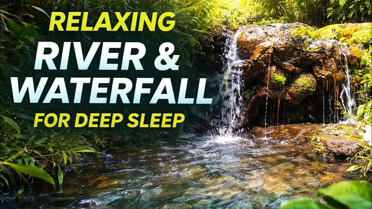 Relaxing Tropical River & Waterfall Sounds | Peaceful Nature for Deep Sleep
