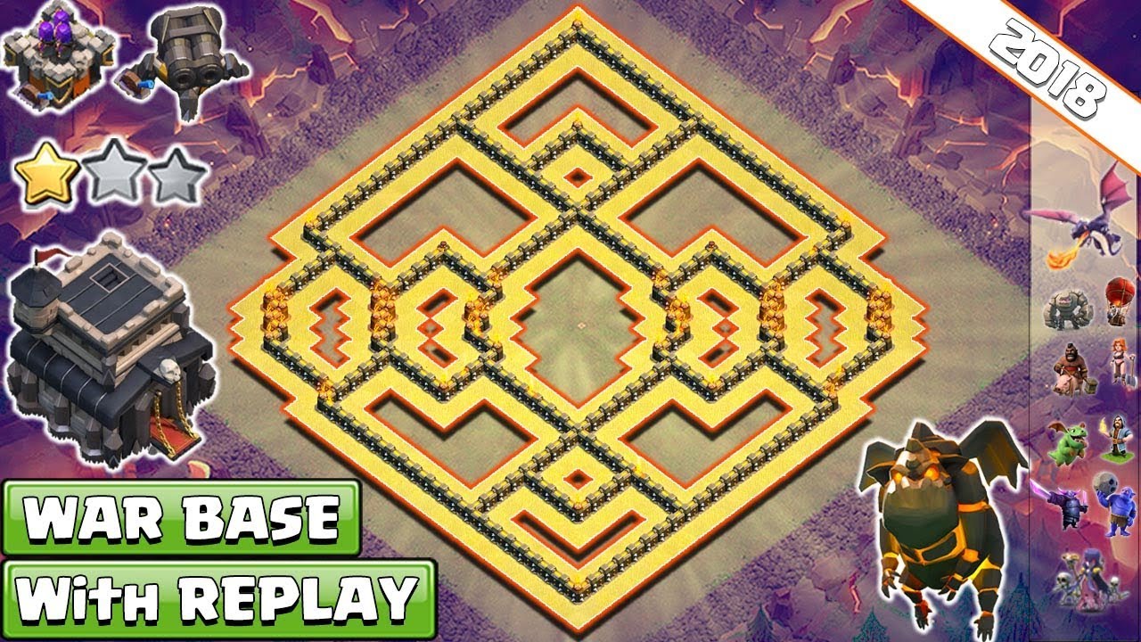 TOWN HALL 9 (TH9) WAR BASE 2018 WITH REPLAY PROOF!! ANTI LAVALOONNIAN, LAVALOON, DRAGLOON -
