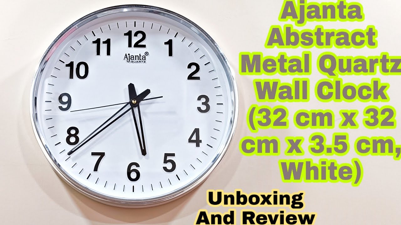 Обзор и распаковка настенных кварцевых часов Ajanta Absact из металла (32 x 32 x 3,5 см, белые) #...