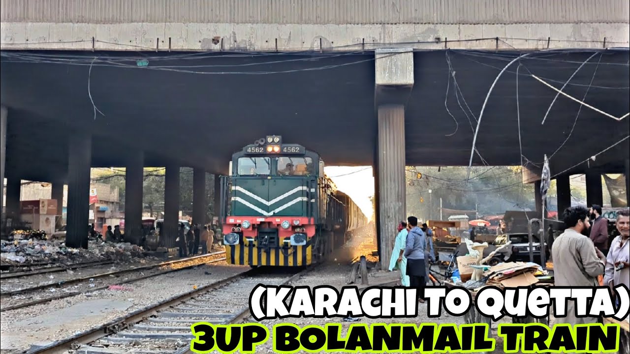 3UP Bolan Mail Lead By GEU-20 Slowly Passing From Baloch Pull Due To Bikers Track Passing