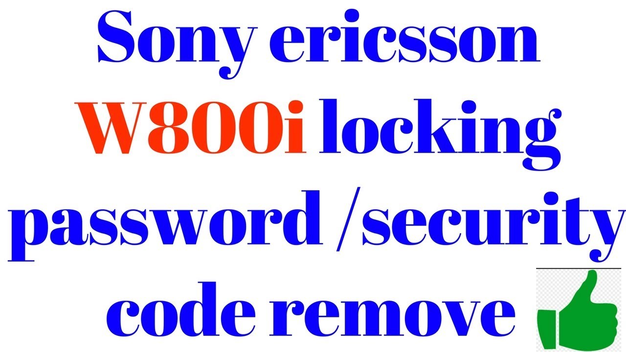 sony ericsson w800i locking password /security code remove 100%Done