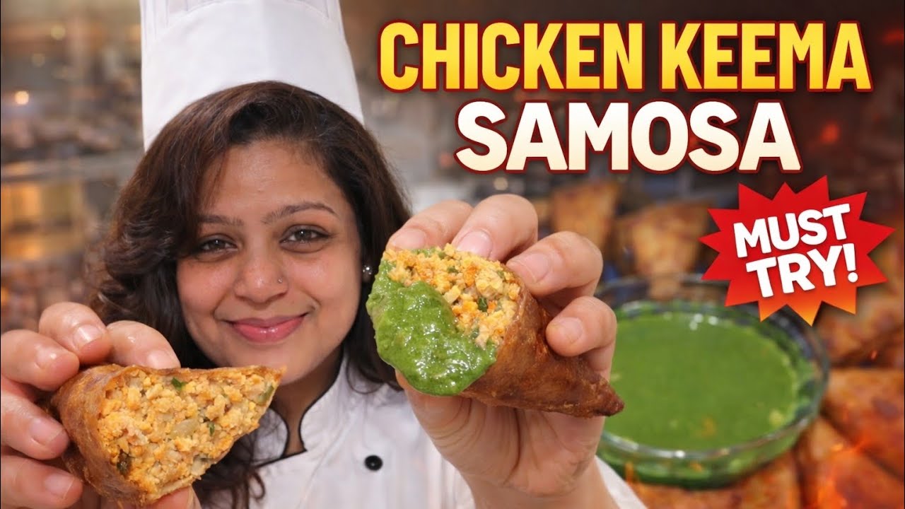 Crispy Chicken Keema Samosa | Bahar Se Kurkura, Andar Juicy 😋