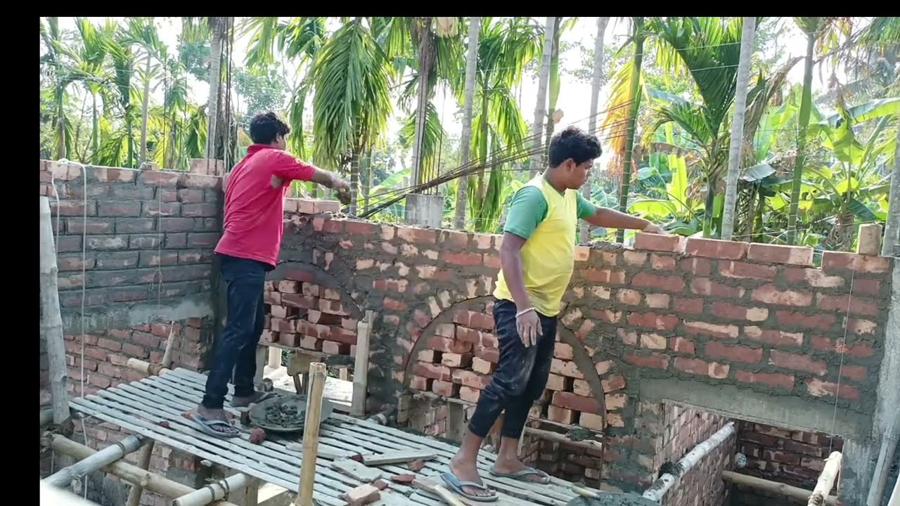 Techniques Column BrickWork_Sill level Bricklaying Perfectly for Construction]Column Brickwall Pat-2