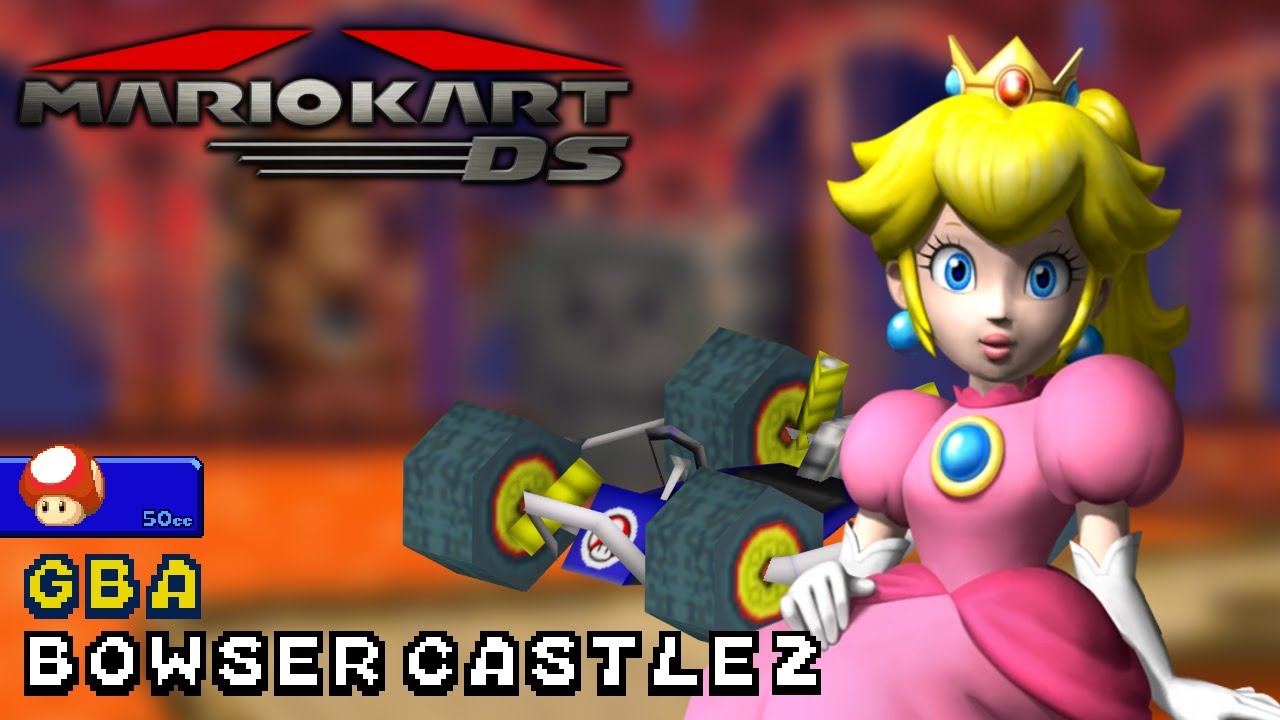 Mario Kart DS - 50cc - Peach - 4-Wheel Cradle - GBA Bowser Castle 2 | Ep. 2775