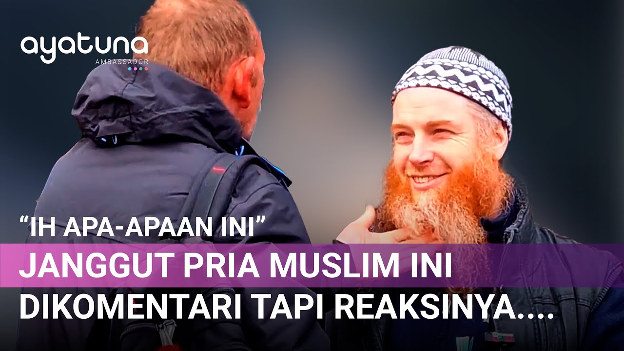JANGGUTNYA DIKOMENTARI, PRIA MUSLIM INI MALAH BERI SENYUM MANIS