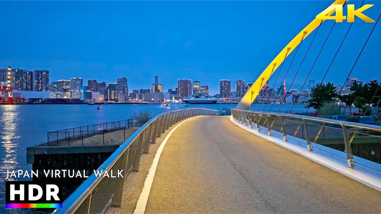 Sunset to Night Walk in Tokyo Odaiba, Japan &bull; 4K HDR