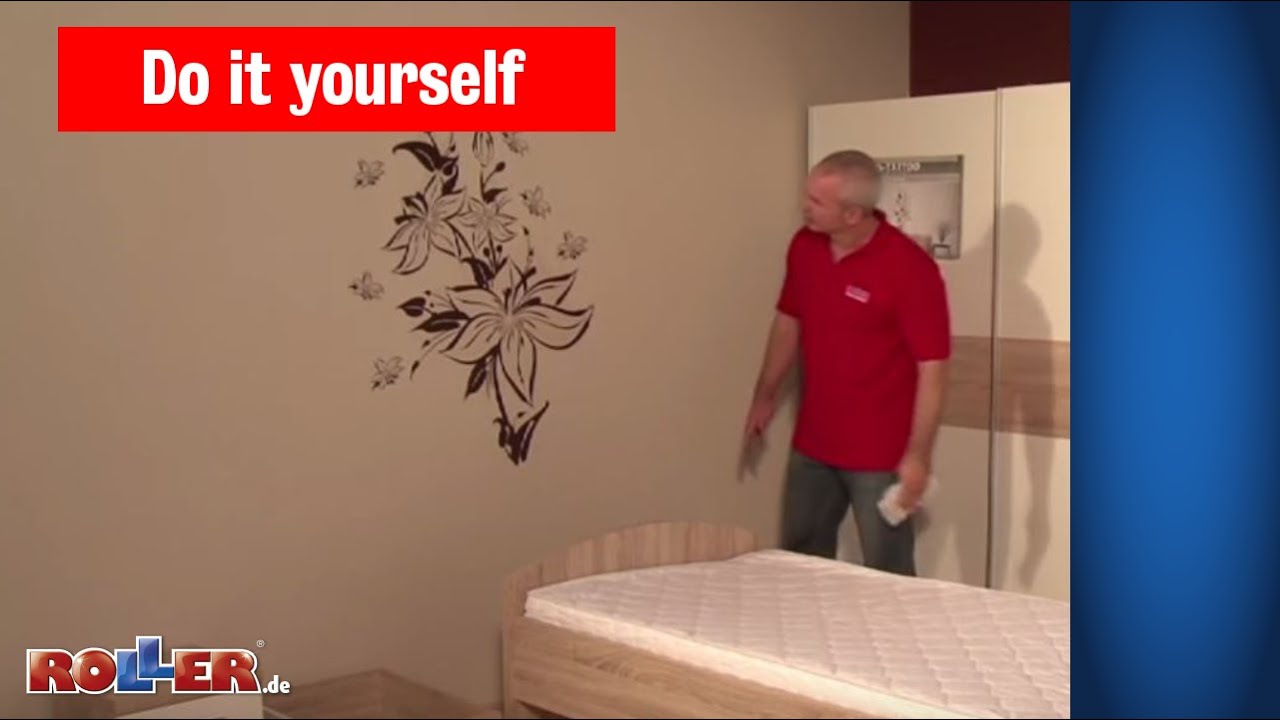 Wandtattoo anbringen und Wandmotive befestigen - ROLLER Do it yourself