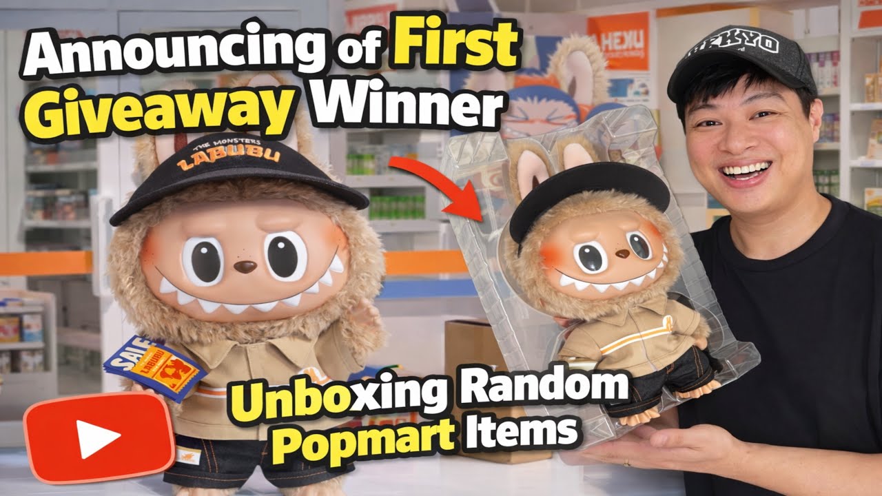 ANNOUNCEMENT OF MY FIRST EVER GIVEAWAY + UNBOXING THE NAUGHTY CASHIER AND RANDOM POPMART BLINDBOXES