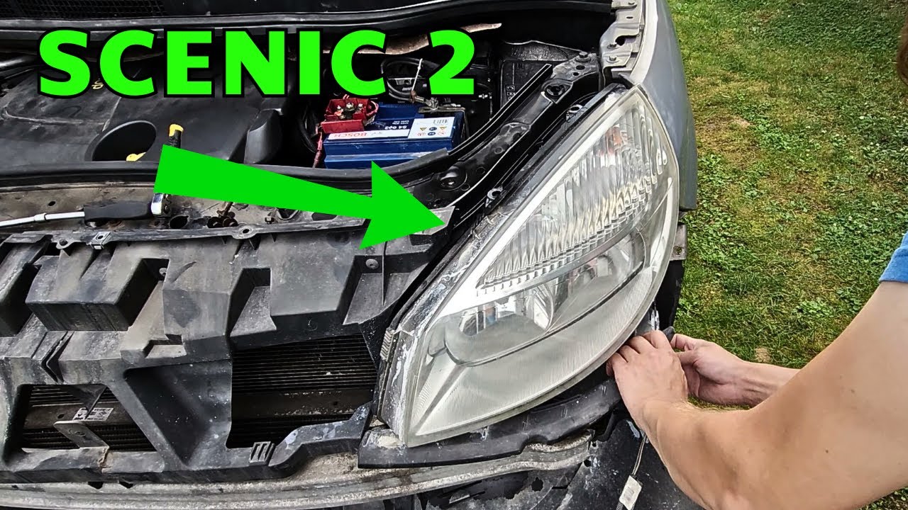 Замена передней лампы Renault Scenic 2 – Снятие фары
