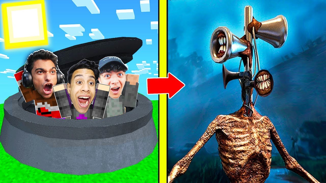 ماين كرافت : تحدي بناء مخبأ سري تحت الارض ضد هجوم رأس الصفارة الشرير !!|😱🔥