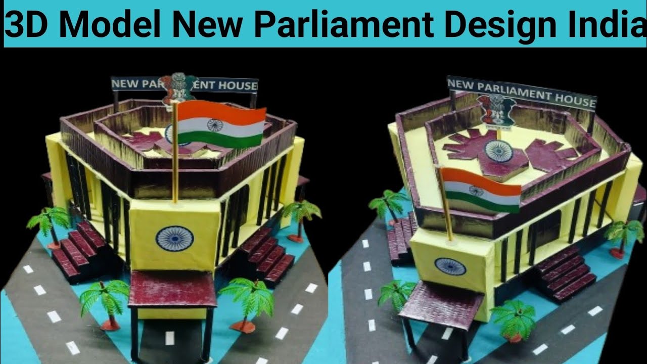 How to make New Parliament House 3D Model |SANSAD BHAWAN - Making Parliament building with cardboard