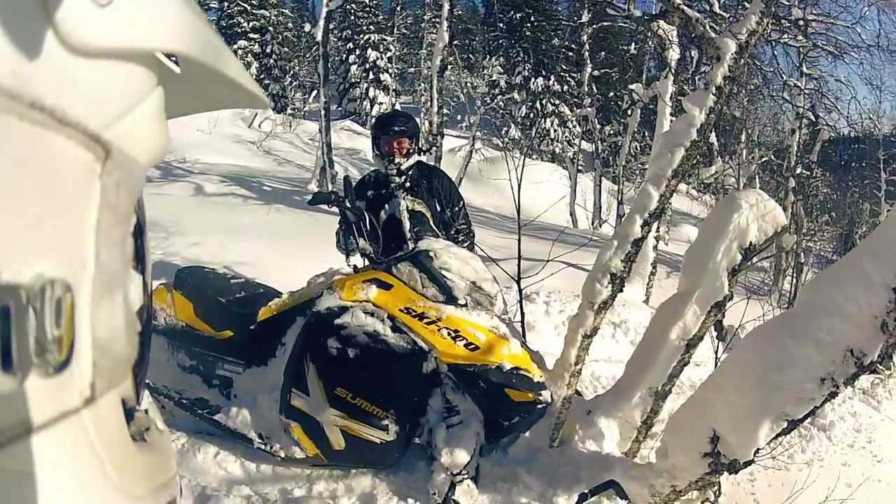Backcountry snowmobiling in Jormvattnet, Sweden - March 2013