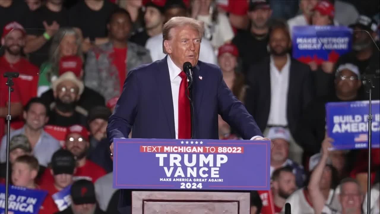 FULL VIDEO: Former President Donald Trump campaigns at Huntington Place in Detroit