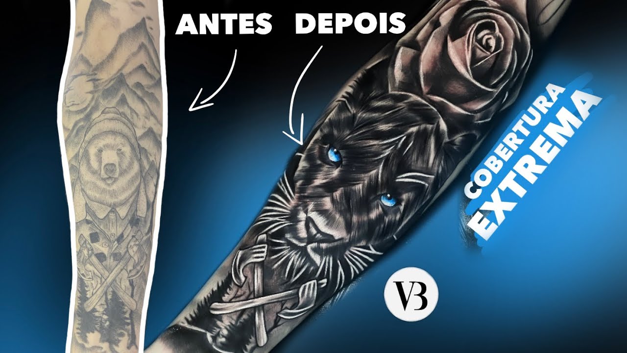 OLHA ESSA COBERTURA DE TATTOO EXTREMA COM PANTERA E ROSA