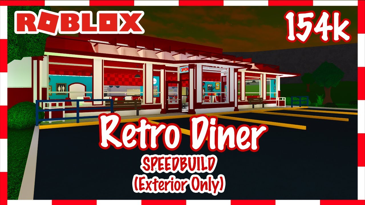 Building a RETRO DINER in BLOXBURG (Exterior)
