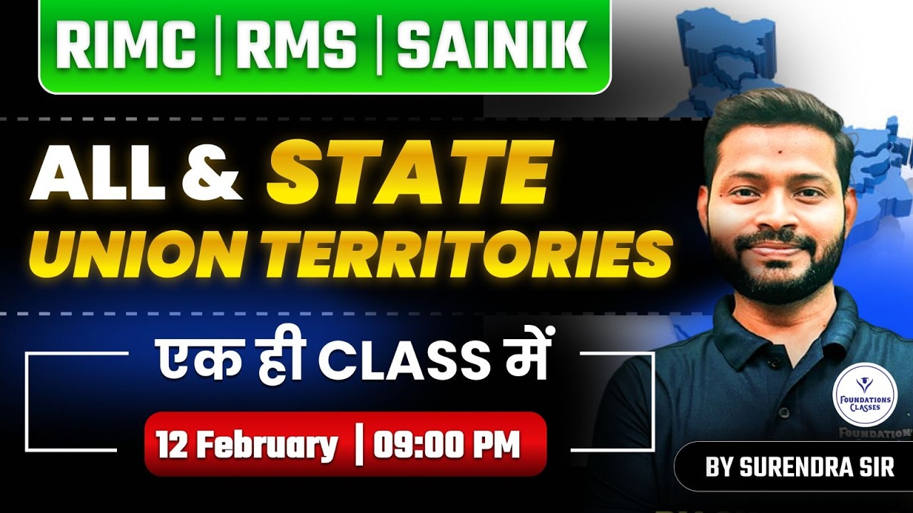 All States & Union Territories in One Class | Sainik School RMS GK 2026 Preparation