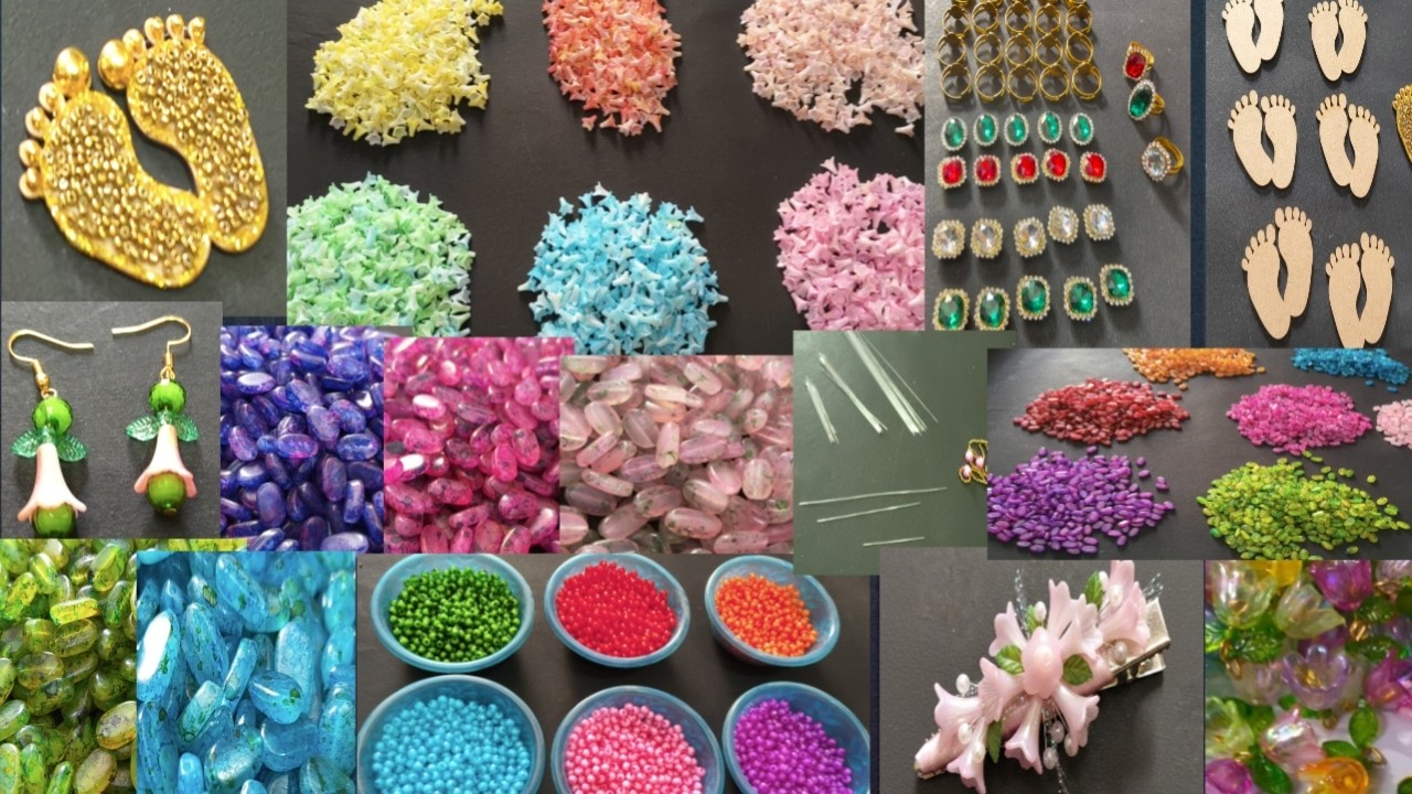 Unboxing Brooch material / Aari material/ jwellery making material  wholesale