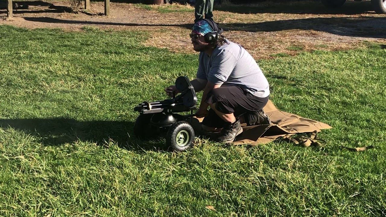 Wetzel Firearms Tippman Armory 9mm Gatling gun test fire at range 2