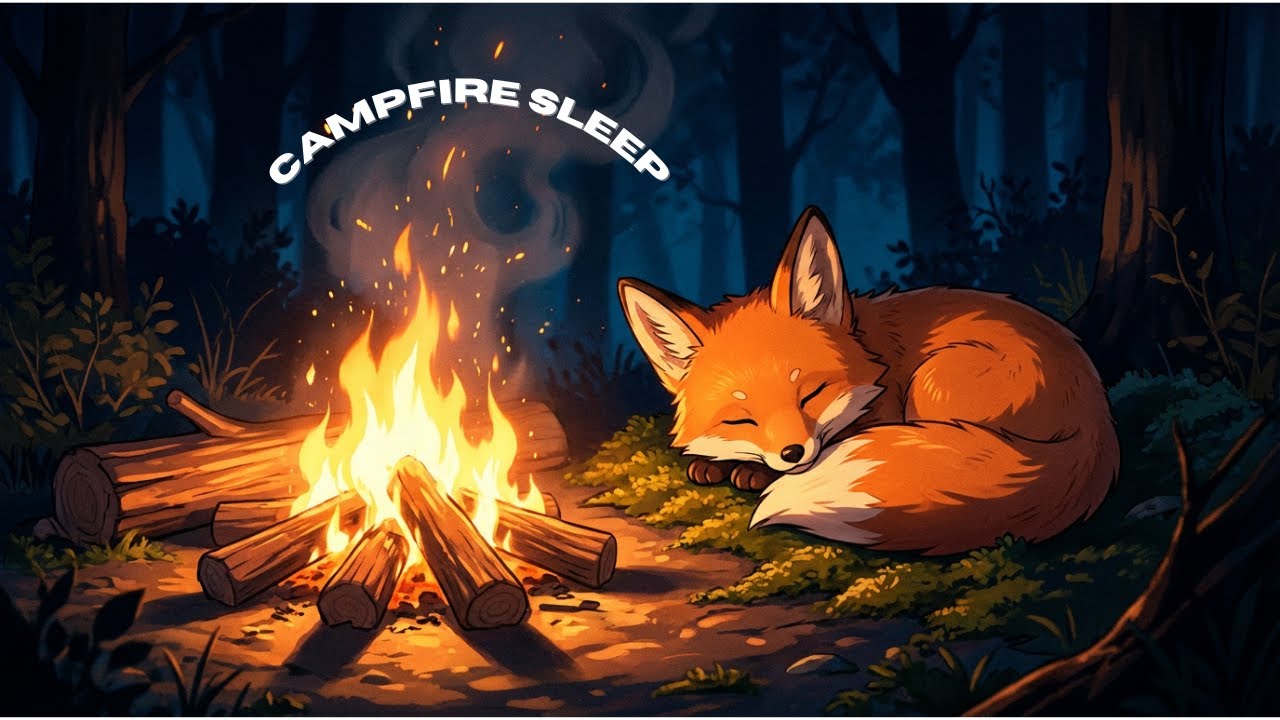 Campfire & Nature Sounds ⛺️ Crackling Fire for Deep Sleep & Relaxation