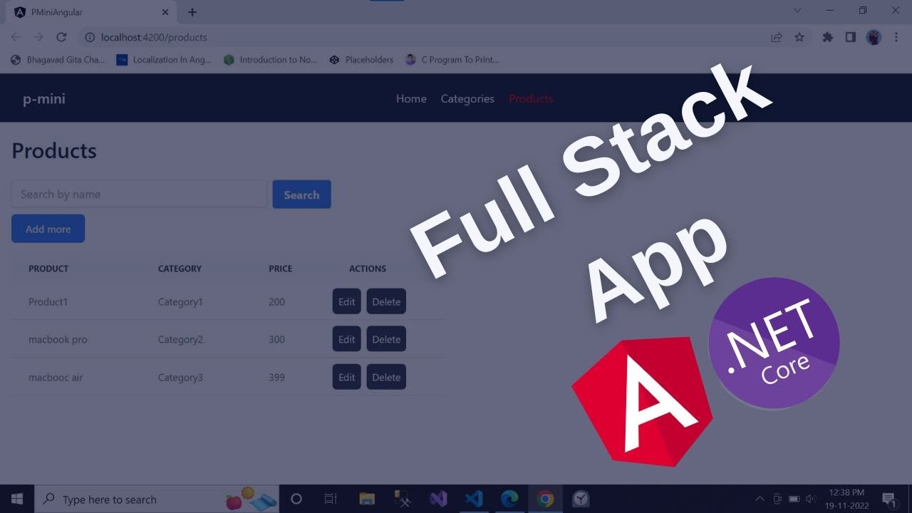 Angular project with .net core apis