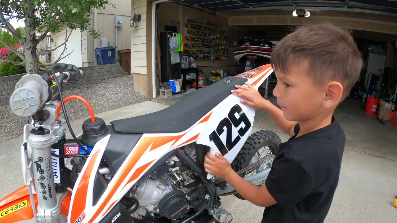 Dirt Bike Number Plate Decal Installation [BikeGraphix Yamaha PW50 and KTM50]