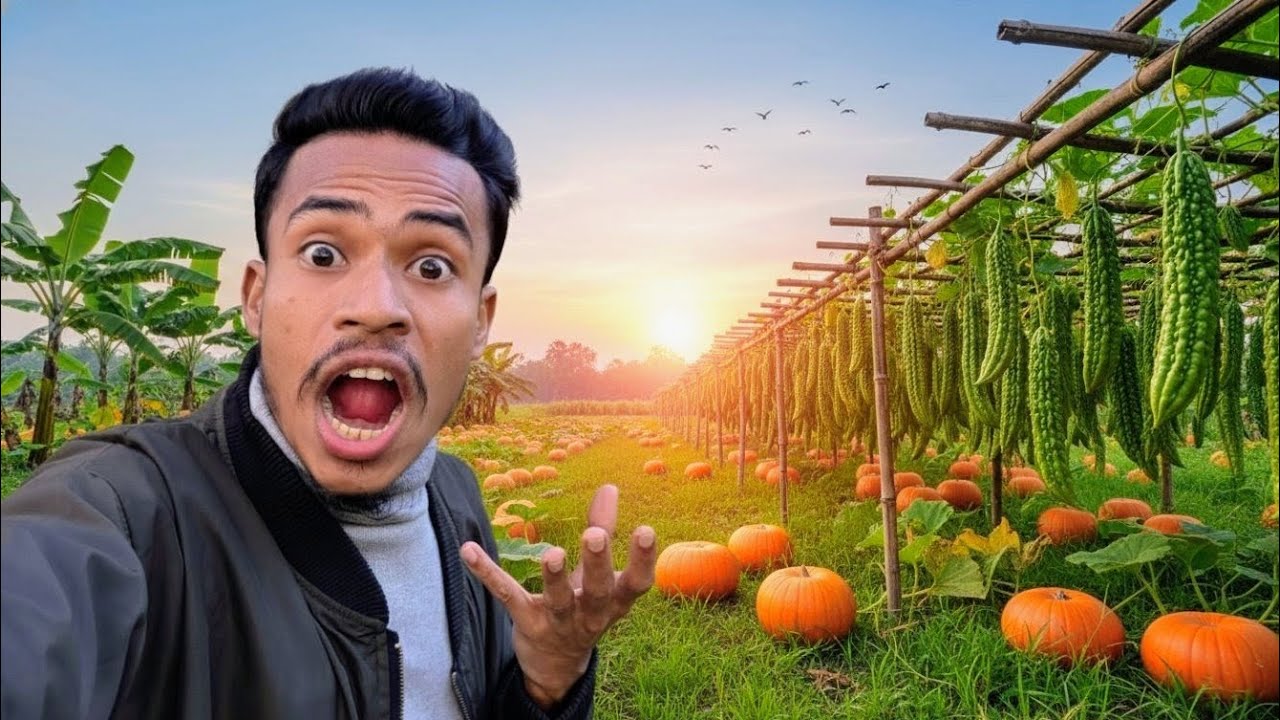করলা বাগান ও মিষ্টি কুমড়া গাছের যত্ন | বিকেলে সবজি বাগানে পানি দিচ্ছি | Daily Vlog 