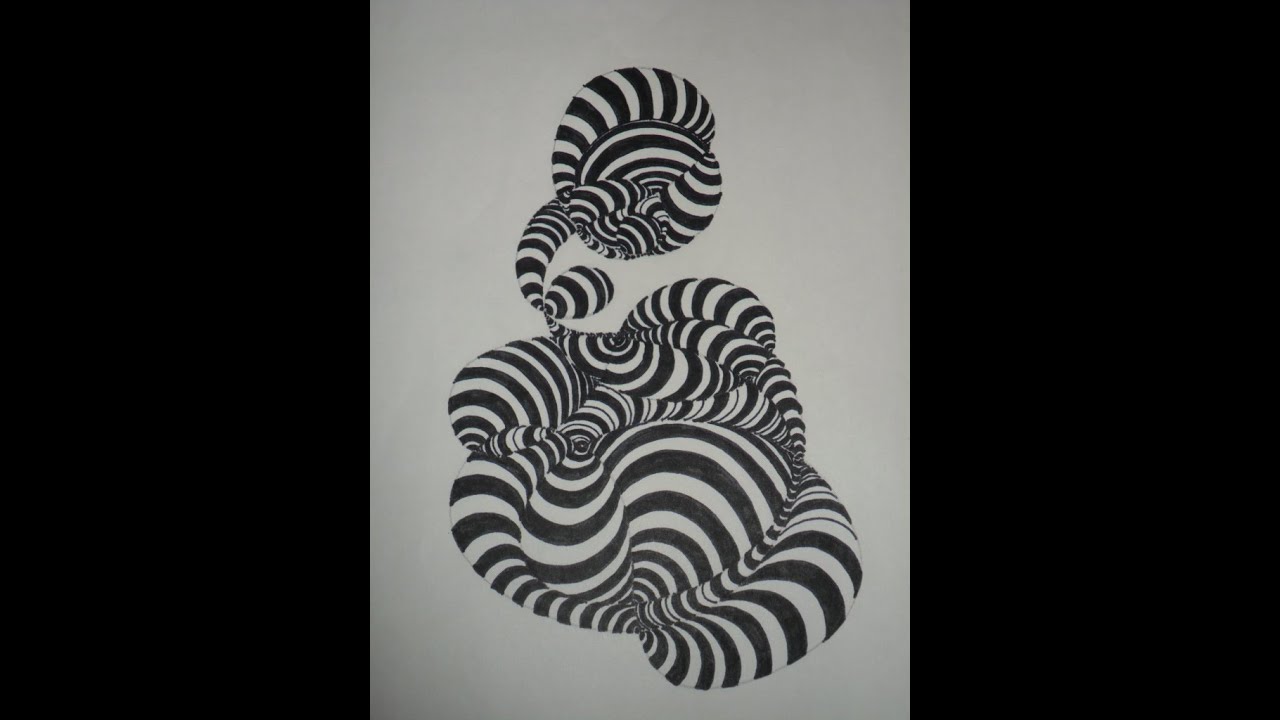 ABSTRACTO: Composición-Textura conformada por trazados curvos. Muy fácil y agradable práctica..