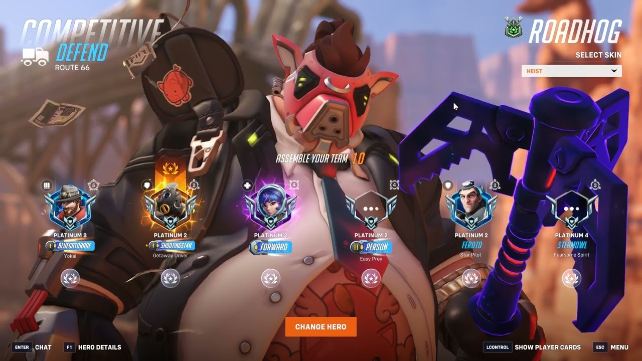 OVERWATCH 2 6V6 part 30 :ROADHOG HEIST SKIN GAMEPLAY
