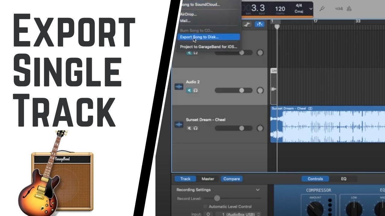 Как экспортировать отдельный трек в GarageBand
