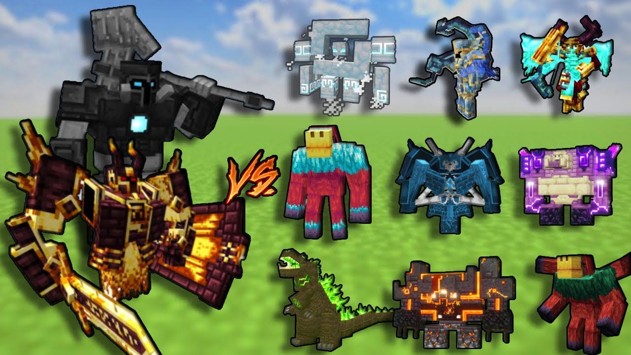 Ignis & Nameless Guardian Vs 9 STRONGEST Bosses | Minecraft Mobbatle