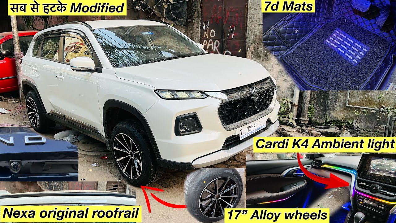 Grand Vitara 17” inch Alloy wheels✅Nexa original Roof Rail in Grand Vitara✅Vitara modification